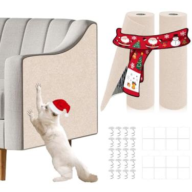 Imagem de 2 peças de 100 x 40 cm, protetor de móveis para sofá de gatos, almofadas autoadesivas aparáveis para arranhões, arranhadores de gatos faça-você-mesmo para protetor de parede e cobertura de torre de