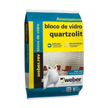 Imagem de Argamassa Assentamento Bloco de Vidro Rejunte 5kg Quartzolit