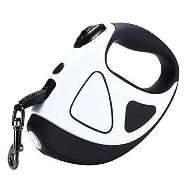 Imagem de Guia para cachorro retrátil com lanterna LED -Grip antiderrapante Guias caminhada cachorros pequenos médios e grandes de