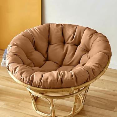 Imagem de Almofada impermeável e grossa, redonda, em rattan, ideal para cadeiras suspensas, balanços e redes.