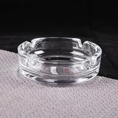 Imagem de Cinzeiro de vidro circular de 4 furos com textura clara, não é fácil de escorregar, embalado, adequado para uso diário em casa, hotel, restaurante (transparente)