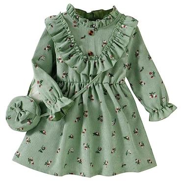 Vestido de verão para meninas de 2 a 8 anos, vestido de princesa com manga  voadora