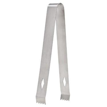 Imagem de Pinças de aço inoxidável escovado para barman profissionais Deluxe Ice Tongs