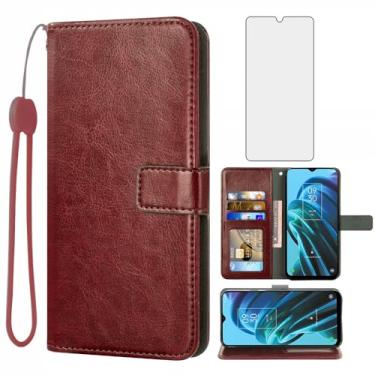 Imagem de Compatível com TCL 30XE/30V/4X/20AX/20A/20R/Bremen 5G Capa carteira protetora de tela de vidro temperado suporte de cartão acessórios celulares capas de telefone para TLC T601DL 30 XE XE5G V 20 AX R A