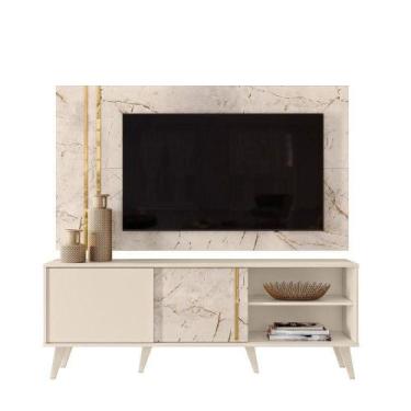 Imagem de Painel com Bancada Para TVs até 65" Combo Cronos 147x160x36,5cm Madete