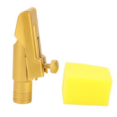 Imagem de Bocal Alto Sax, Tampa Deslizante Latão Fosco 6C Clarinete Almofada Bocal Saxofone Substituição de Bocal para Profissionais e Iniciantes