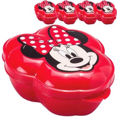 Imagem de Pote Lembranças Festa Infantil Minnie Rosa Kit C/ 5 - Plasutil