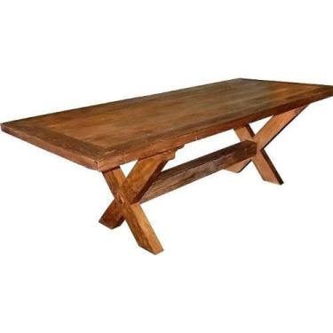 Imagem de Mesa Rústica X Em Madeira De Demolição - Cód 189