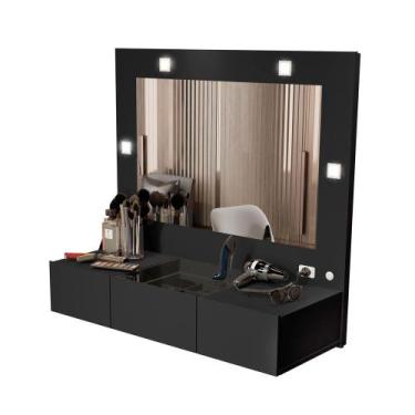 Imagem de Penteadeira Camarim Suspensa Sofia com Espelho e Gavetas para Decoraçã