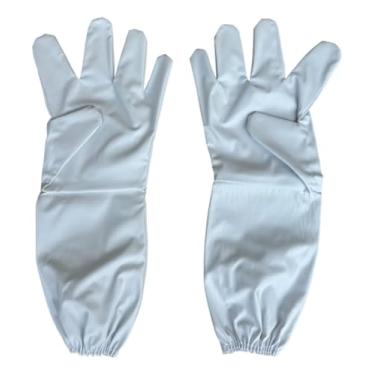 Imagem de Luva Apicultura Courvin Branco Manga Longa Punho Elástico EPI de Proteção contra Picadas de Abelhas