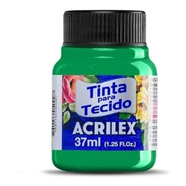 Imagem de Tinta Para Tecido Fluorescente Neon Acrilex 37ml Azul Vermelho Maravilha Verde Ouro Limão Fixação a Frio e Alta Cobertura Recomendado Para Tecidos De Algodão Sem Goma É Ideal Para Customização De Roupas, Decoração E Outras Aplicações Artísticas (Verde 101)