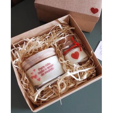 Imagem de Kit com 2 Velas Aromáticas Vegetais, Romântica, Potes de Vidro, Caixa 