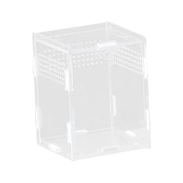 Imagem de ShengQuanHao Caixa de Alimentação para Répteis, Incubadora Respirável, Recipiente de Gaiola Flexível para Paisagismo, para Dragões Barbudos, 8x7x10cm