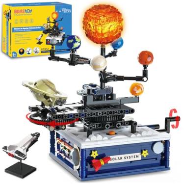 Imagem de Sistema Solar Rotativo Blocos de Montar Construção Brinquedo Infantil Educação STEM Astronômica Com Modelo de Foguete 775 Peças