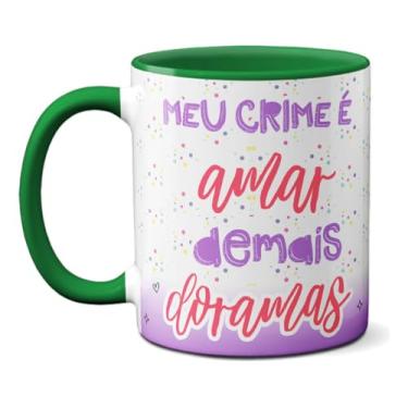 Imagem de Caneca Meu Erro É Amar Demais Doramas Fã Dorameira Fofa (Verde)