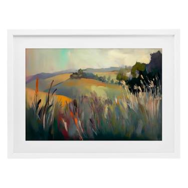 Imagem de Stupell Industries Impressão emoldurada branca paisagem de planícies tranquilas design sob vidro por Elara Yasna, 17 x 23