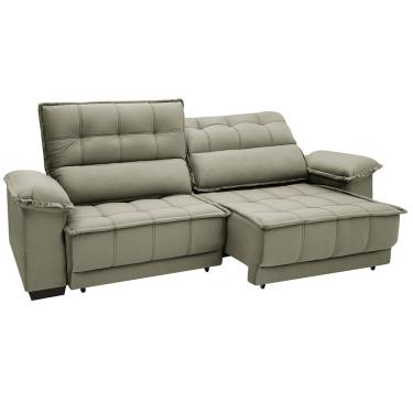 Imagem de Sofá Reclinável e Retrátil 2,54 m Linoforte Terraza - Capuccino