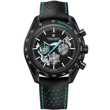 Imagem de Pagani Design PD1779 Relógio masculino Moon Back Relógio de pulso de quartzo de luxo masculino esqueleto esportivo cronógrafo AR safira vidro, PD1779 Blue-QS5, À prova d'água