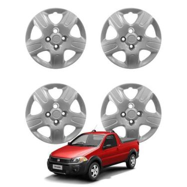 Imagem de Jogo Calota Aro 14 Fiat Strada 2013-2020 Cubo Alto - Grid Calotas
