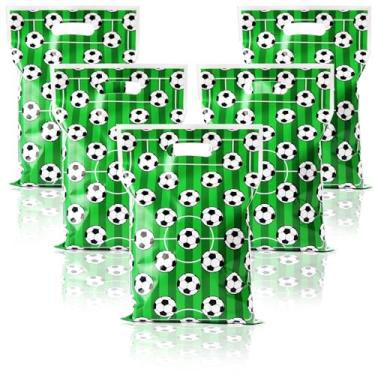 Imagem de HEPAPATE 40 peças de lembrancinhas de festa de futebol, sacos de doces de petisco de futebol, sacos de presente com tema de futebol para decoração de festa de aniversário