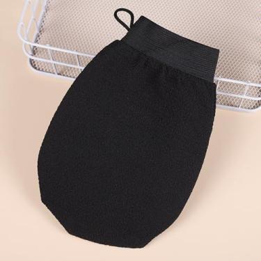 Imagem de Luvas esfoliantes para chuveiro, luvas de banho, luvas esfoliantes corporais, luvas de esfregar para mulheres, 1 peça, preto