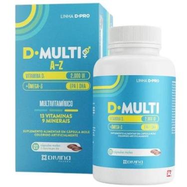 Imagem de D-MULTI A-Z OMEGA 3 + VITAMINAS + MINERAIS 120 CAPSULAS - DIVINA PHARMA-Unissex
