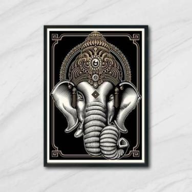 Imagem de Quadro Elefante Ganesha 24X18Cm - Quadros On-Line