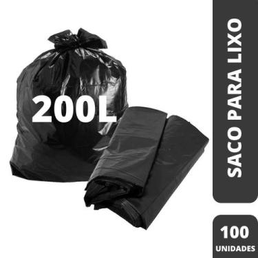 Imagem de Saco para lixo 200 litros preto 100 unidades - innovaplast