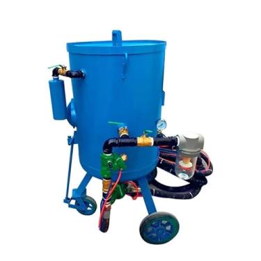 Imagem de Jateador de areia portátil, tanque de jateamento abrasivo móvel com rodas para construção, indústrias metalúrgicas