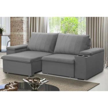 Imagem de Sofá Retrátil e Reclinável 3 Lugares 205cm com Porta Copos Ballarat - 