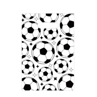 Imagem de Hxezoc 50 peças de sacos de plástico para festas de futebol, sacos práticos de presente, lembrancinhas de festa esportiva para tema de futebol, artigos de decoração de festa de aniversário