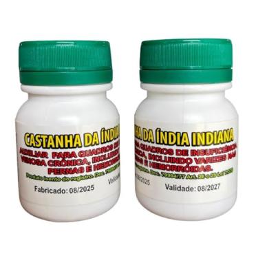 Imagem de Castanha Indiana Concentrado, Suplemento Natural para Circulação - 30 Cápsulas 2 Frascos