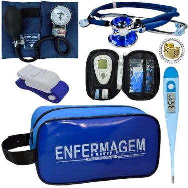 Imagem de Kit Enfermagem Esteto Com Medidor Glicose Aparelho Pressão - Love Saud