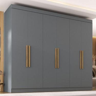 Imagem de Guarda-Roupa Casal German 6 Portas 2 Gavetas Onix - Maxel, Cinza