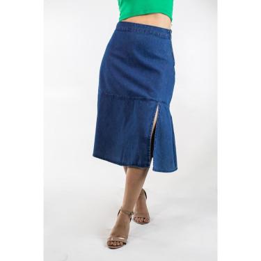 Imagem de Saia Jeans Midi Feminina Escura Premium Anticorpus-Feminino