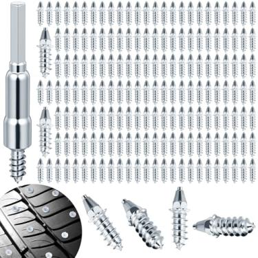 Imagem de Frienda 101 peças de pontas de carboneto para pneus de caminhão - pinos de neve para pneus e motos de neve - 10,5 x 26 mm com ferramenta de instalação para carros de corrida Snowmobile Motocross