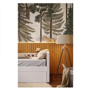 Imagem de Painel Decorativo Ripado Ambiente 230x109x49 cm Freijó com Led - Matic