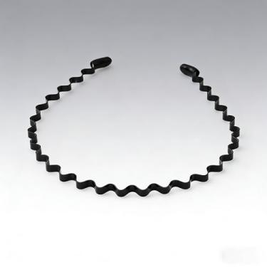 Imagem de Faixa de cabeça de liga estilo onda, acessório de cabelo moderno para uso diário (preto - largura ondulada)