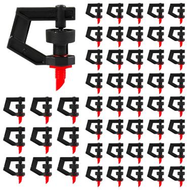 Imagem de 30 peças tipo G micro bocal rotativo 360° cabeça de aspersão rotativa aspersor bocal de névoa atomizadora sistema gotejador irrigador de gramado pulverizador de jardim atomizador