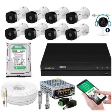 Imagem de Kit 9 Câmeras Intelbras Dvr Intelbras Mhdx 8 Canais C/ Áudio