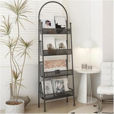 Imagem de Porta-revistas de metal de 4 camadas - Organizador elegante de jornais e literatura para escritório, sala de estar e quarto - Suporte de catálogo que economiza espaço