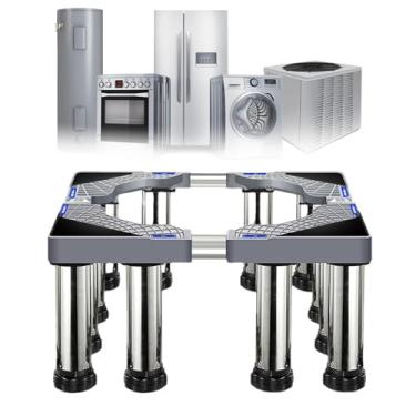 Imagem de Lavadora e secadora pedestal 28 de largura universal com 12 pés resistentes para secadora ajustável, máquina de lavar e geladeira com altura ajustável, cinza 12 pés-25 cm