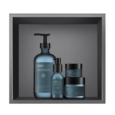 Imagem de Nicho de chuveiro à prova d'água, recesso de parede de aço inoxidável, quarto molhado, banheiro, sala de estar, prateleiras de armazenamento, melhoria da casa, xampu cosmético organizador de chuveiro