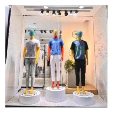 Imagem de Suportes de exibição de roupas para lojas e boutiques, suportes de pedestal cilíndrico e plataformas para manequins, base de exibição de loja de noivas, elevadores de vitrine para varejo de moda