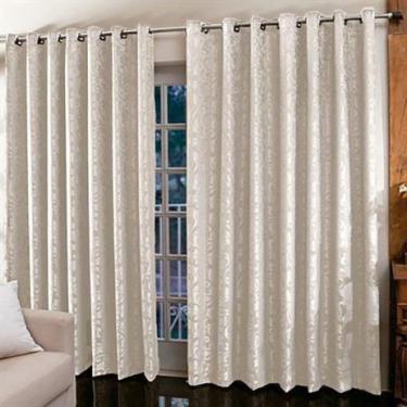 Imagem de Cortina Jacquard  3,00x2,70 Para Varão Simples - Ludatex, Bege