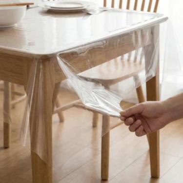 Imagem de Toalha de Mesa Grande Retangular Impermeável Transparente 4 e 6 Cadeir