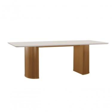 Imagem de Mesa de Jantar Jade 6 Lugares Retangular Tampo de Vidro 180x90cm Contemporânea Domus Pa...