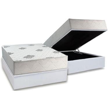 Imagem de Cama Box com Baú Casal Comfort Premium com Colchão Ortopédico Espuma Branco a Costa Rica
