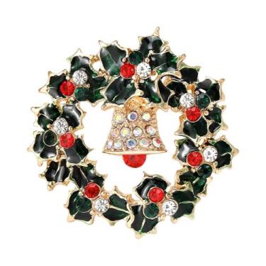 Imagem de Broches De Sino De Natal Com Strass E Esmalte Unissex Feminino Para Fe