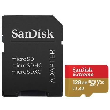 Imagem de Cartão de Memória Micro SD SDSQXAA-128G-GN6MA U3 V30 4K 128GB Alto Desempenho Uso Profissional Sandisk